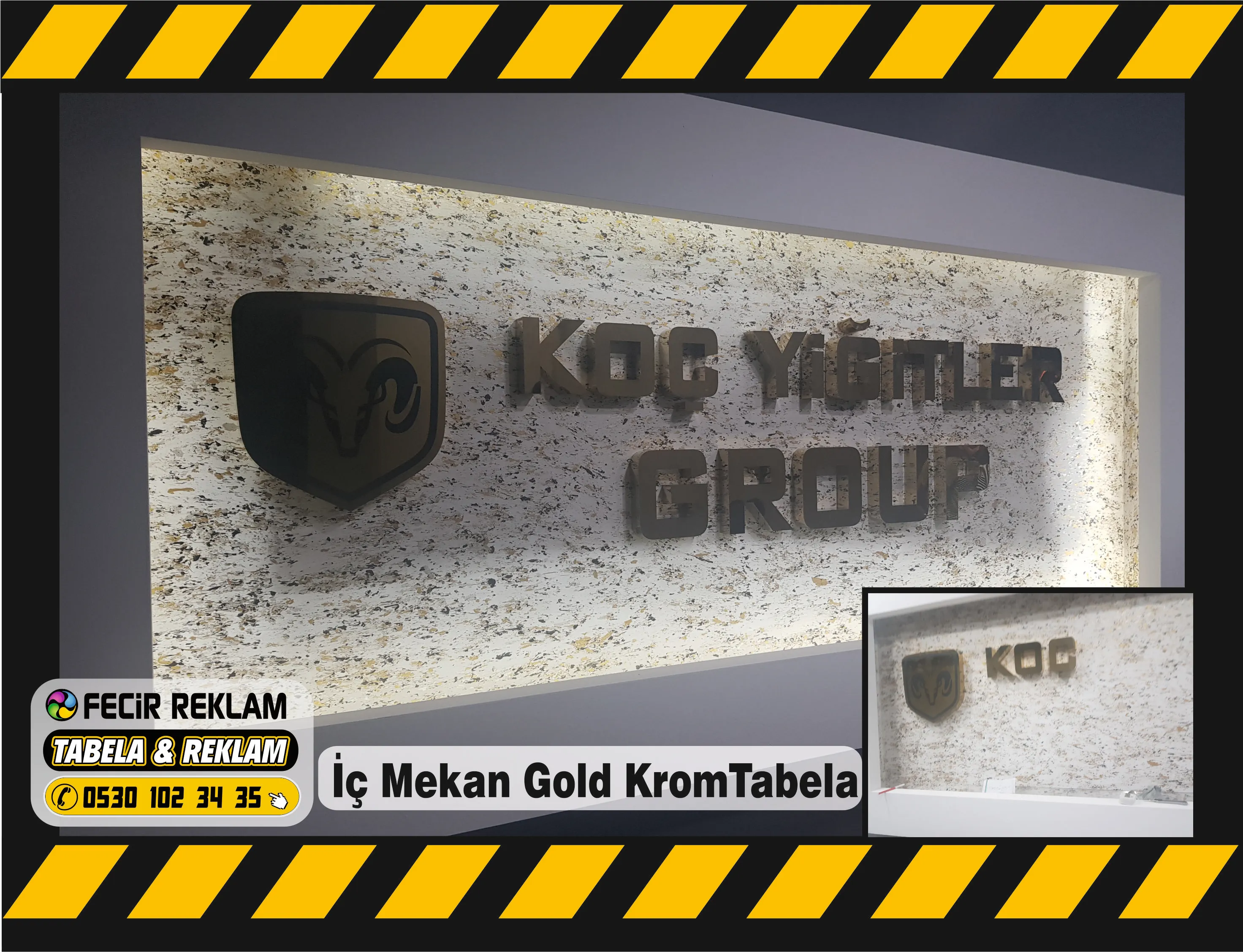 İç Mekan Gold Krom Tabela - Gebze